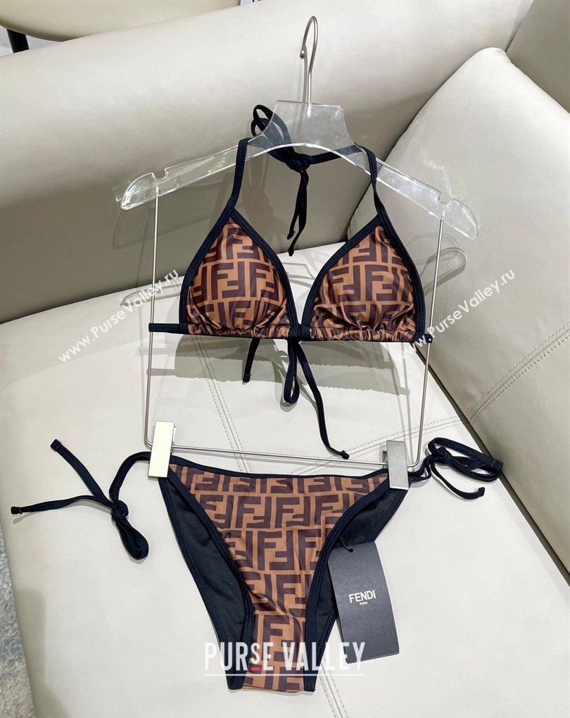 Fendi Two-Pieces Swimwear with FF Brown/Black 2026 FE031902 (SHI-260319053)