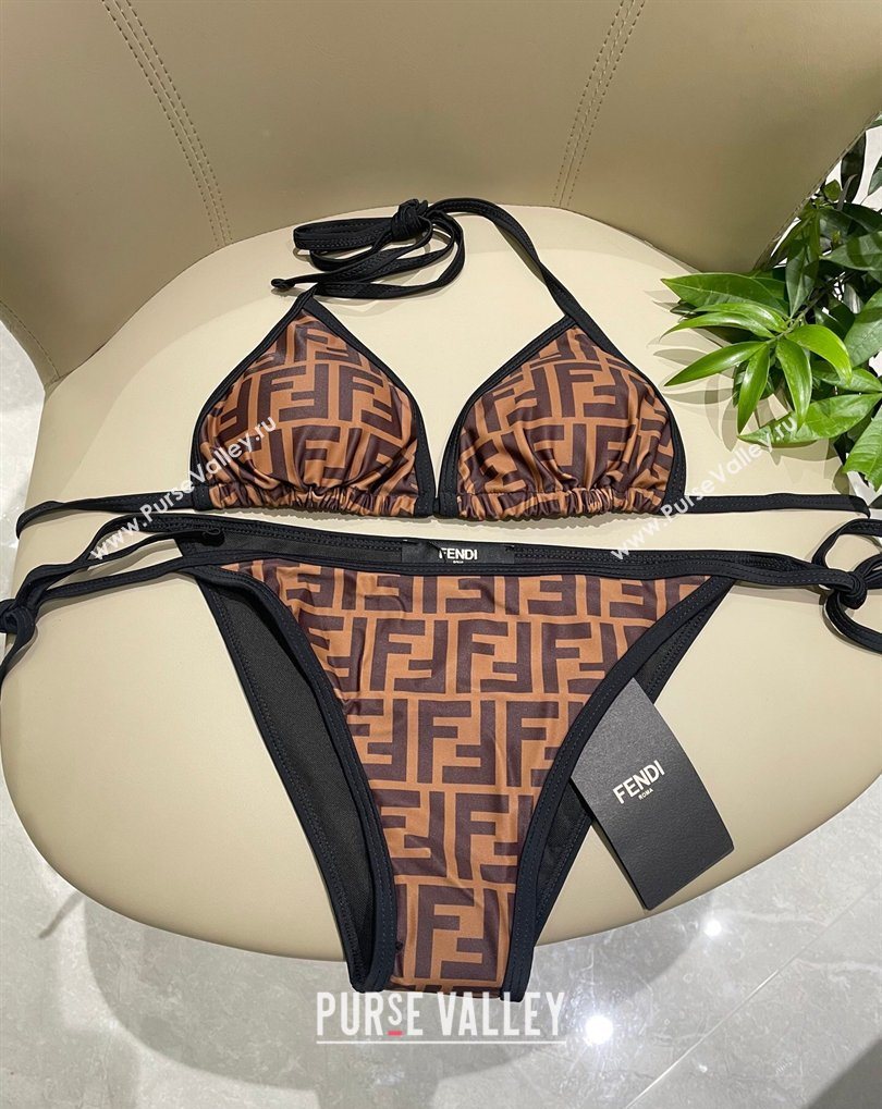 Fendi Two-Pieces Swimwear with FF Brown/Black 2026 FE031902 (SHI-260319053)