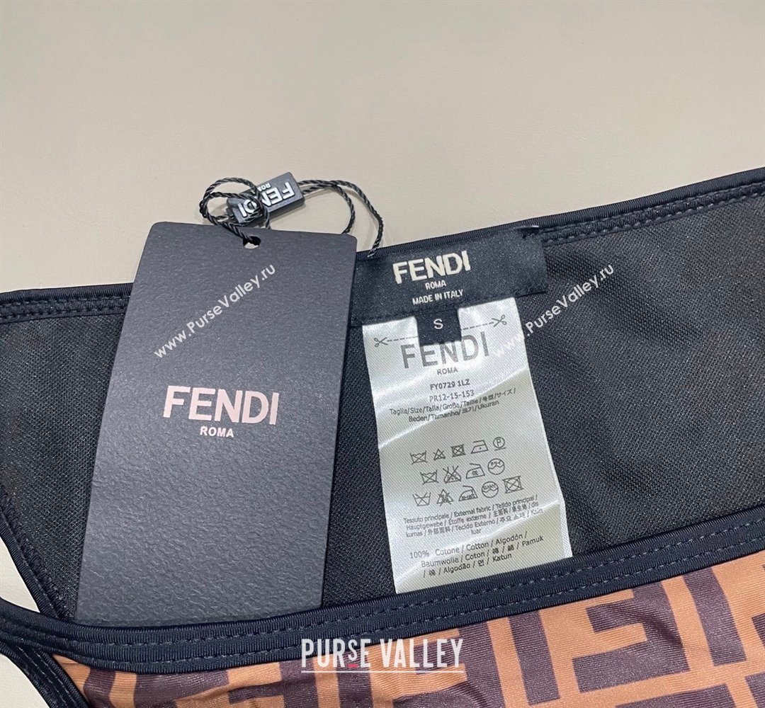Fendi Two-Pieces Swimwear with FF Brown/Black 2026 FE031902 (SHI-260319053)