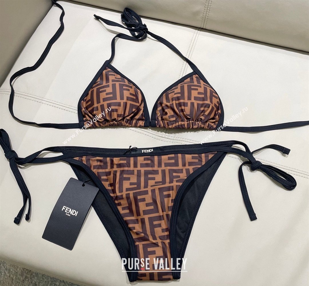 Fendi Two-Pieces Swimwear with FF Brown/Black 2026 FE031902 (SHI-260319053)