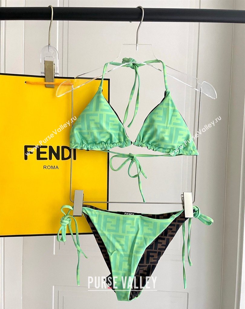 Fendi Two-Pieces Swimwear with FF Green/Brown 2026 FE031904 (SHI-260319058)