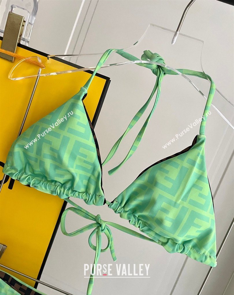 Fendi Two-Pieces Swimwear with FF Green/Brown 2026 FE031904 (SHI-260319058)