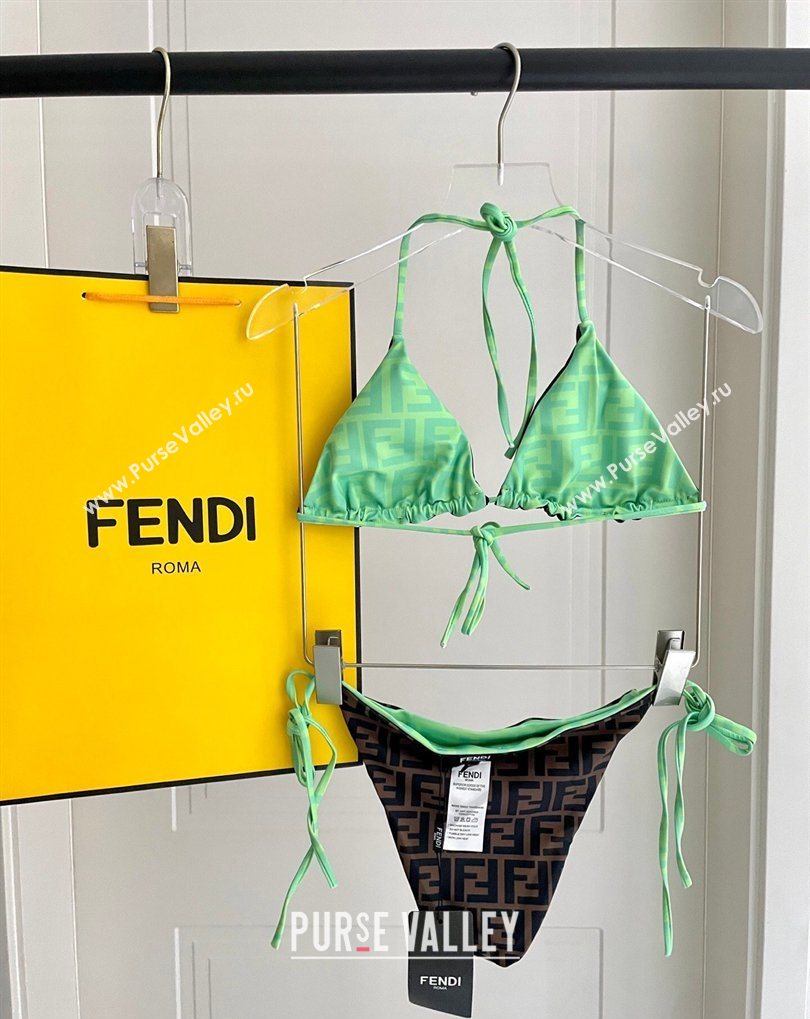 Fendi Two-Pieces Swimwear with FF Green/Brown 2026 FE031904 (SHI-260319058)