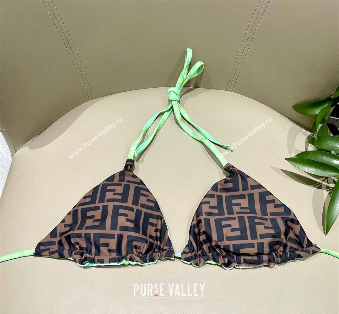 Fendi Two-Pieces Swimwear with FF Green/Brown 2026 FE031904 (SHI-260319058)