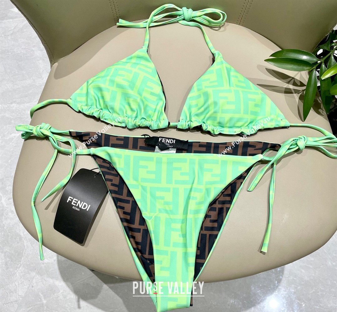 Fendi Two-Pieces Swimwear with FF Green/Brown 2026 FE031904 (SHI-260319058)
