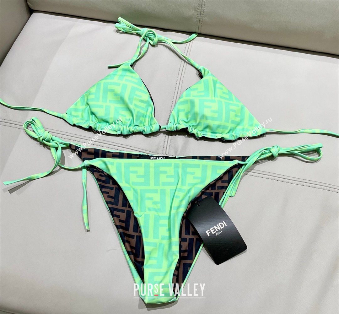 Fendi Two-Pieces Swimwear with FF Green/Brown 2026 FE031904 (SHI-260319058)