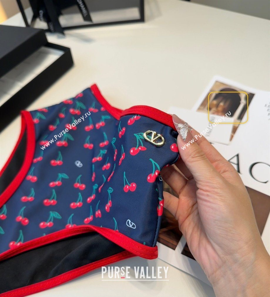 Dolce Gabbana DG Two-Pieces Swimwear with Berry Print Blue/Red 2026 0319 (SHI-260319064)
