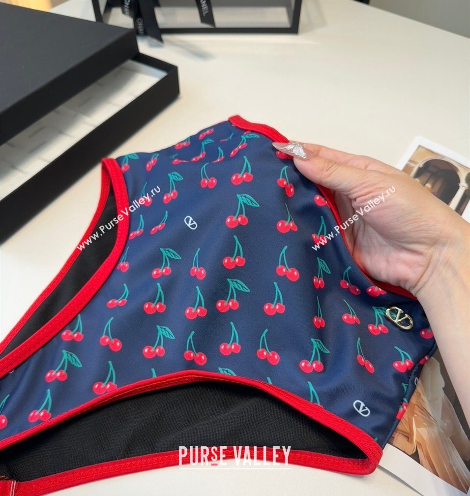 Dolce Gabbana DG Two-Pieces Swimwear with Berry Print Blue/Red 2026 0319 (SHI-260319064)