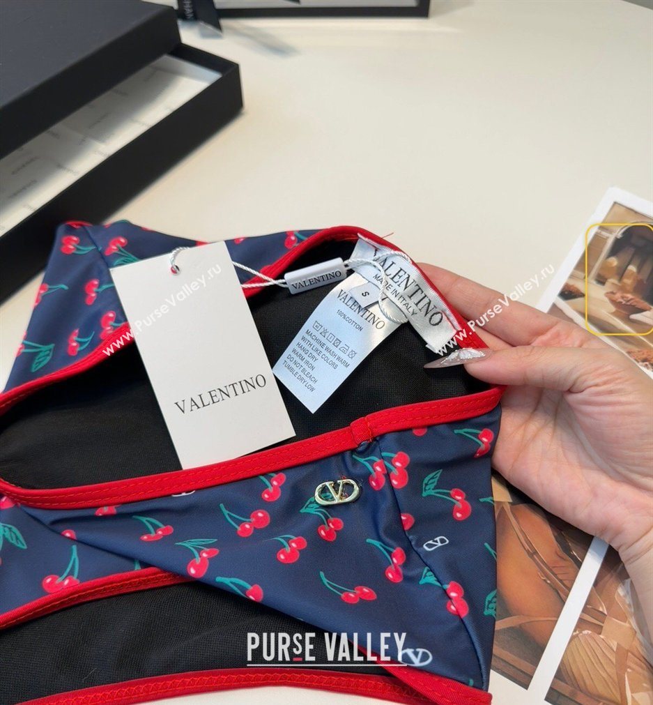 Dolce Gabbana DG Two-Pieces Swimwear with Berry Print Blue/Red 2026 0319 (SHI-260319064)