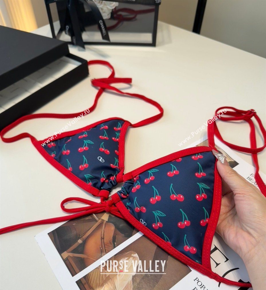 Dolce Gabbana DG Two-Pieces Swimwear with Berry Print Blue/Red 2026 0319 (SHI-260319064)