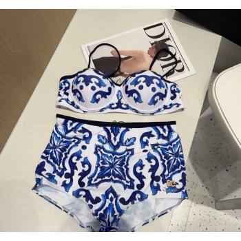 Dolce Gabbana DG Two-Pieces Swimwear Blue/White 2026 0319 (SHI-260319037)