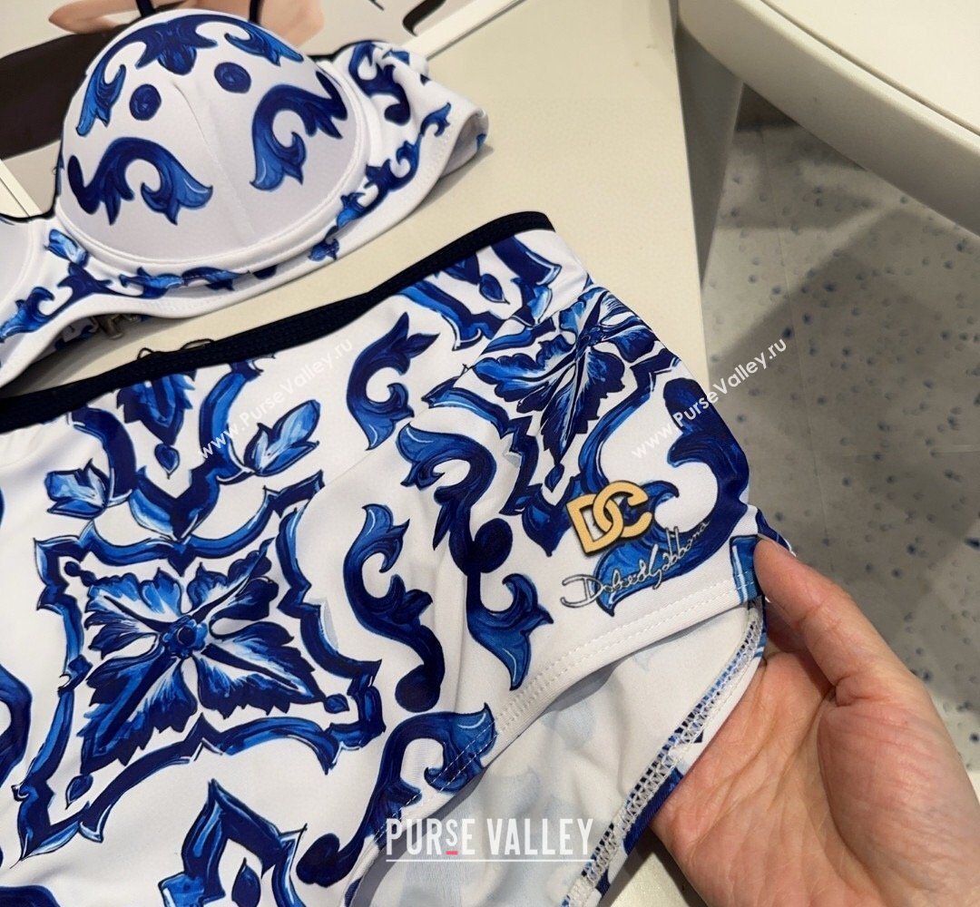 Dolce Gabbana DG Two-Pieces Swimwear Blue/White 2026 0319 (SHI-260319037)