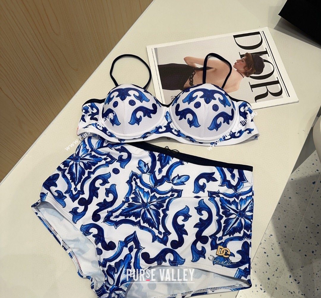 Dolce Gabbana DG Two-Pieces Swimwear Blue/White 2026 0319 (SHI-260319037)