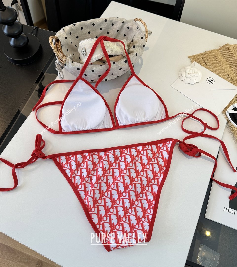 Dior Oblique Two-Pieces Swimwear Red 2026 DR031802 (WM-260318085)