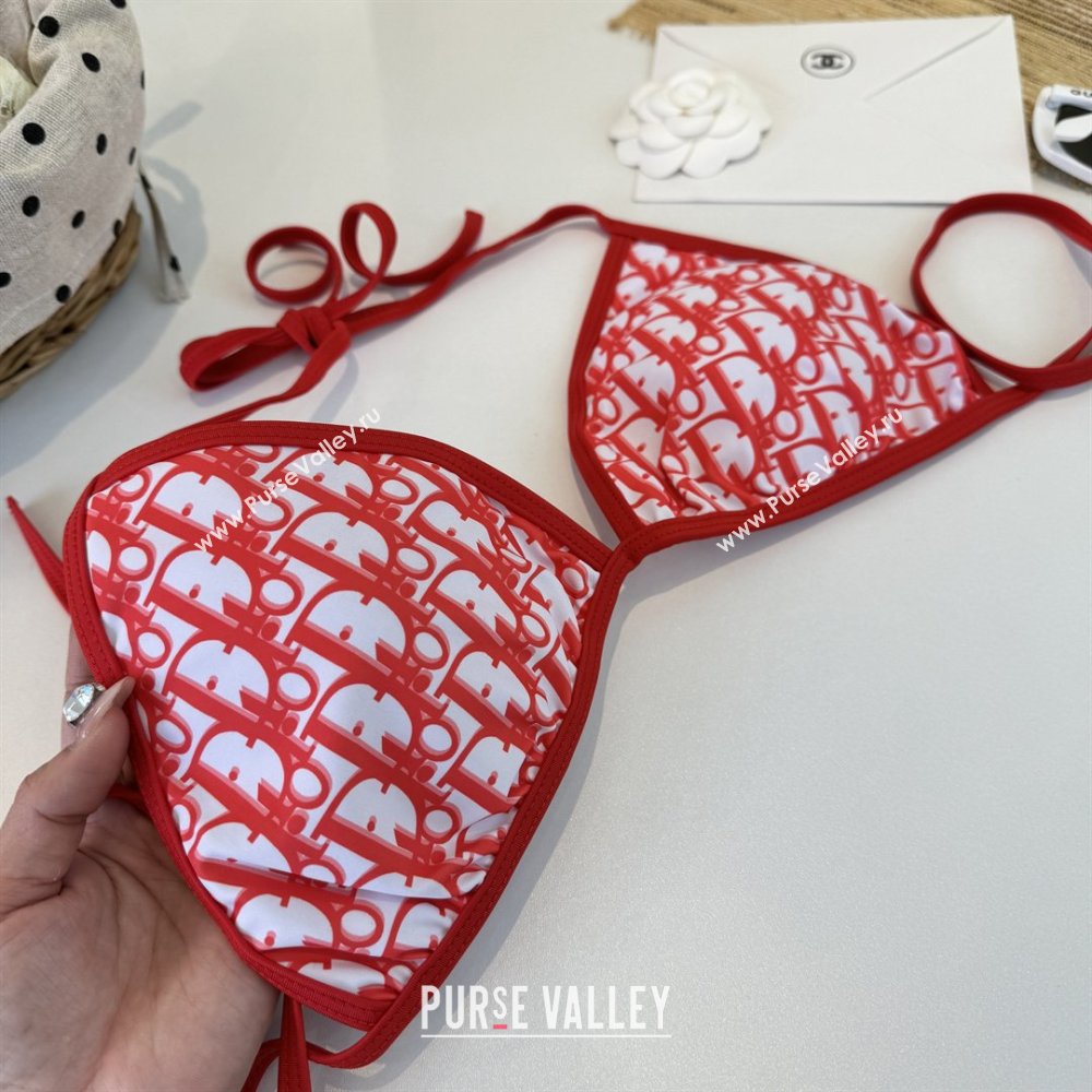 Dior Oblique Two-Pieces Swimwear Red 2026 DR031802 (WM-260318085)