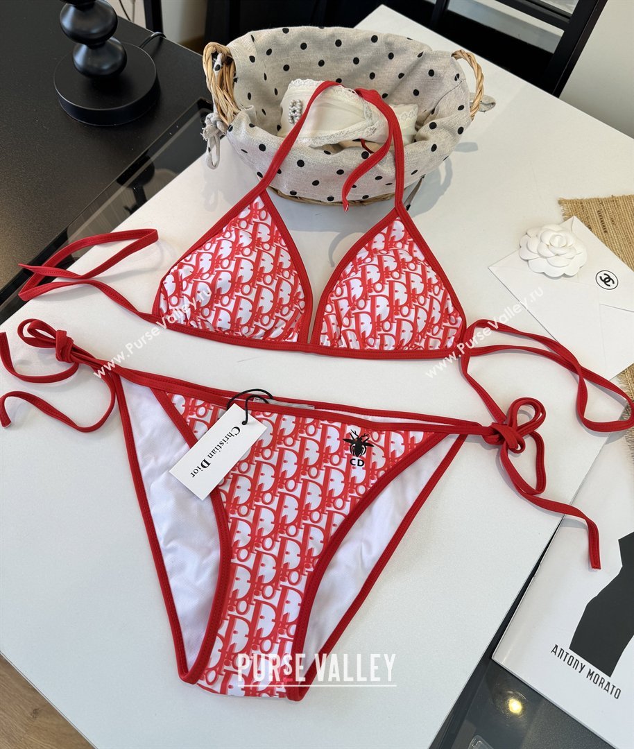 Dior Oblique Two-Pieces Swimwear Red 2026 DR031802 (WM-260318085)