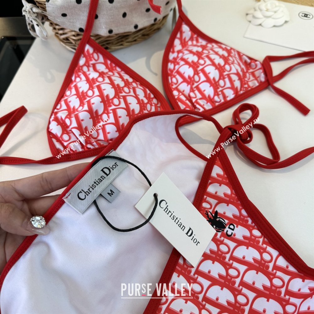 Dior Oblique Two-Pieces Swimwear Red 2026 DR031802 (WM-260318085)