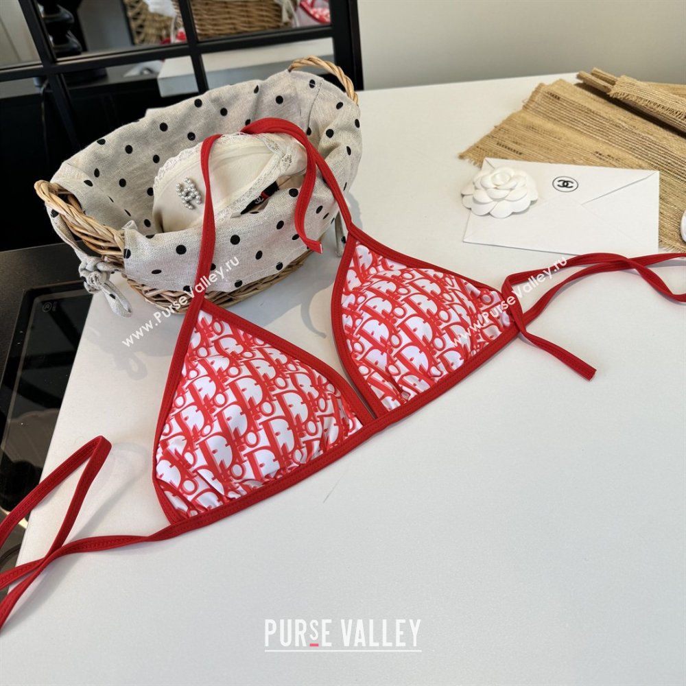 Dior Oblique Two-Pieces Swimwear Red 2026 DR031802 (WM-260318085)