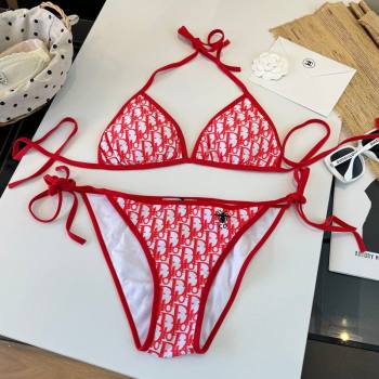 Dior Oblique Two-Pieces Swimwear Red 2026 DR031802 (WM-260318085)