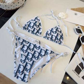Dior Oblique Two-Pieces Swimwear White/Blue 2026 DR031803 (WM-260318087)