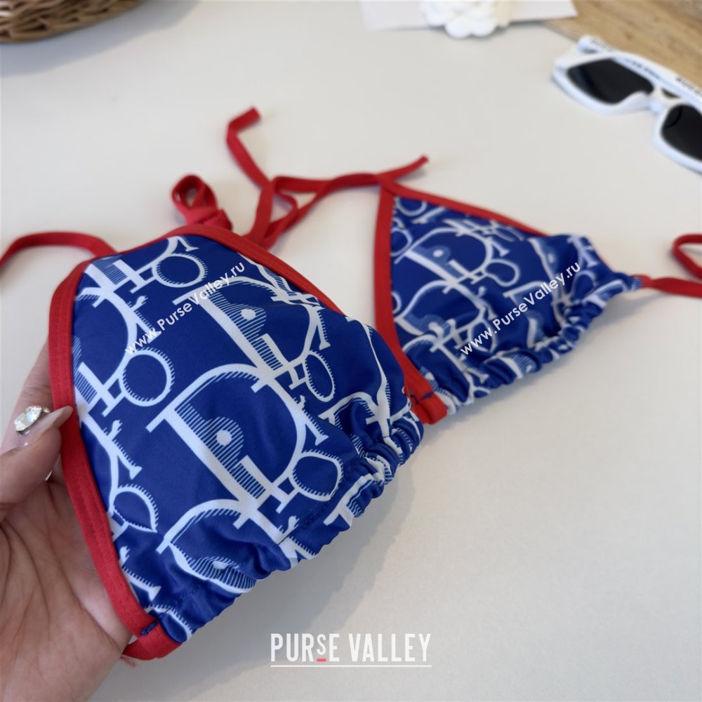 Dior Oblique Two-Pieces Swimwear Blue/Red 2026 DR031803 (WM-260318088)
