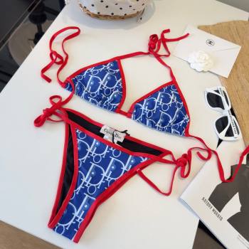 Dior Oblique Two-Pieces Swimwear Blue/Red 2026 DR031803 (WM-260318088)