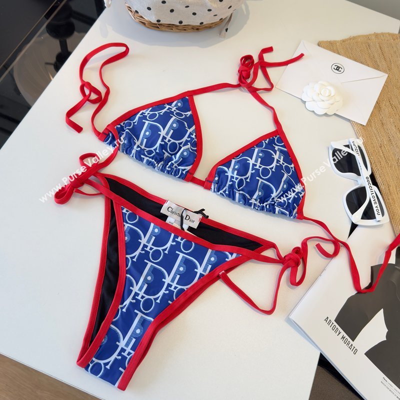 Dior Oblique Two-Pieces Swimwear Blue/Red 2026 DR031803 (WM-260318088)