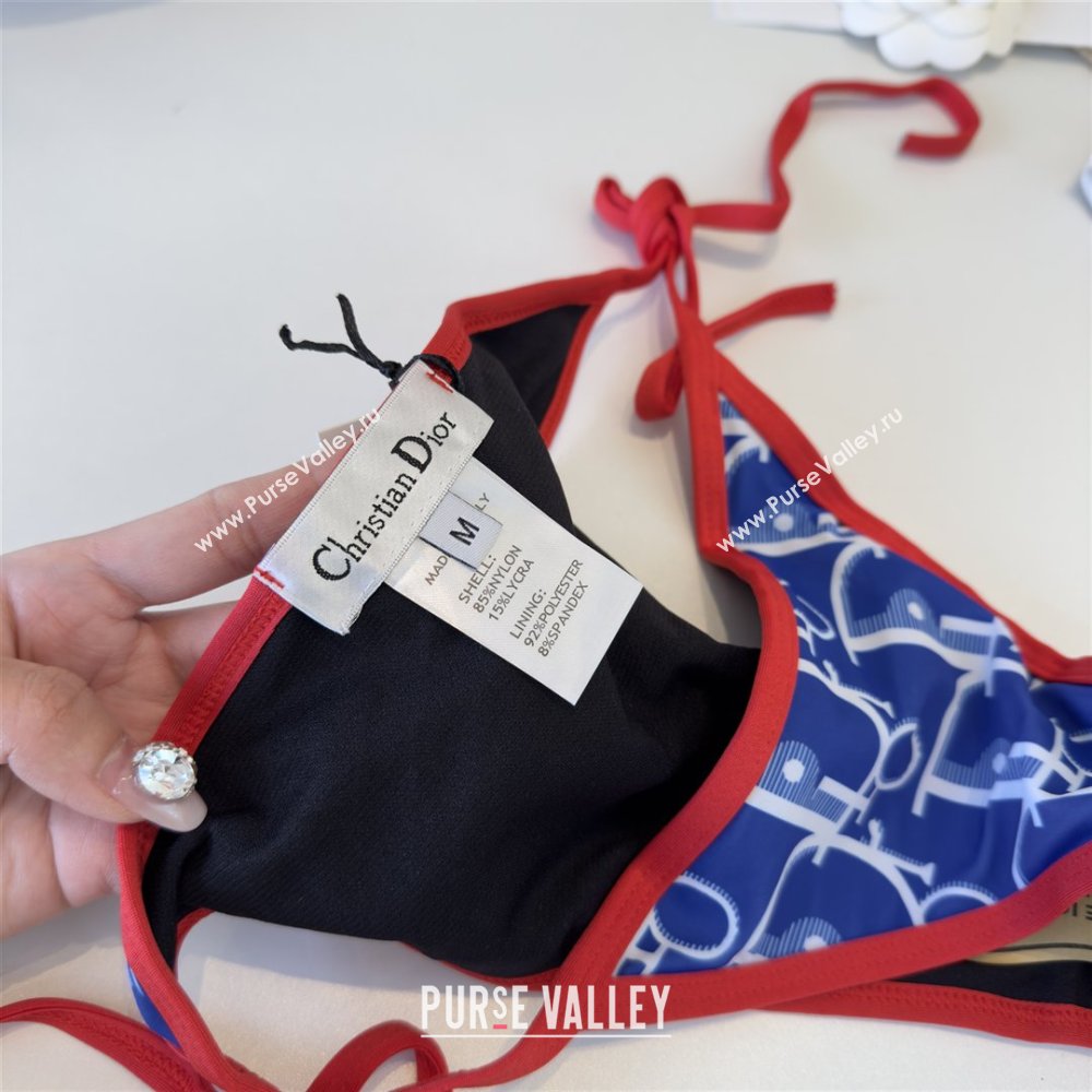 Dior Oblique Two-Pieces Swimwear Blue/Red 2026 DR031803 (WM-260318088)