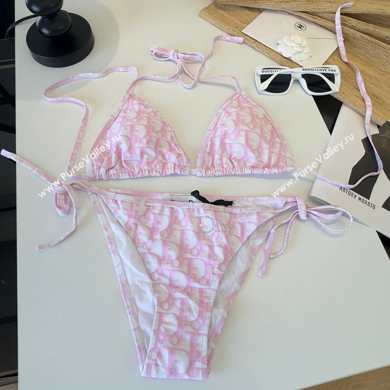 Dior Oblique Two-Pieces Swimwear Pink/White 2026 DR031803 (WM-260318089)