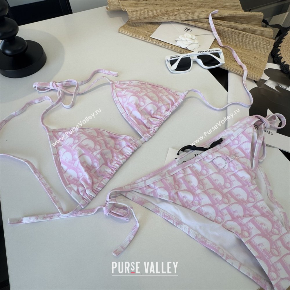 Dior Oblique Two-Pieces Swimwear Pink/White 2026 DR031803 (WM-260318089)