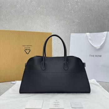 The Row EW Margauxdf Tote Bag in Grained Leather Black 2024 1828 (ningm-240921042)