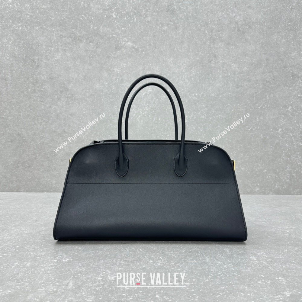 The Row EW Margauxdf Tote Bag in Smooth Leather Black 2024 1828 (ningm-240921044)