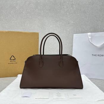 The Row EW Margauxdf Tote Bag in Smooth Leather Chocolate Brown 2024 1828 (ningm-240921045)