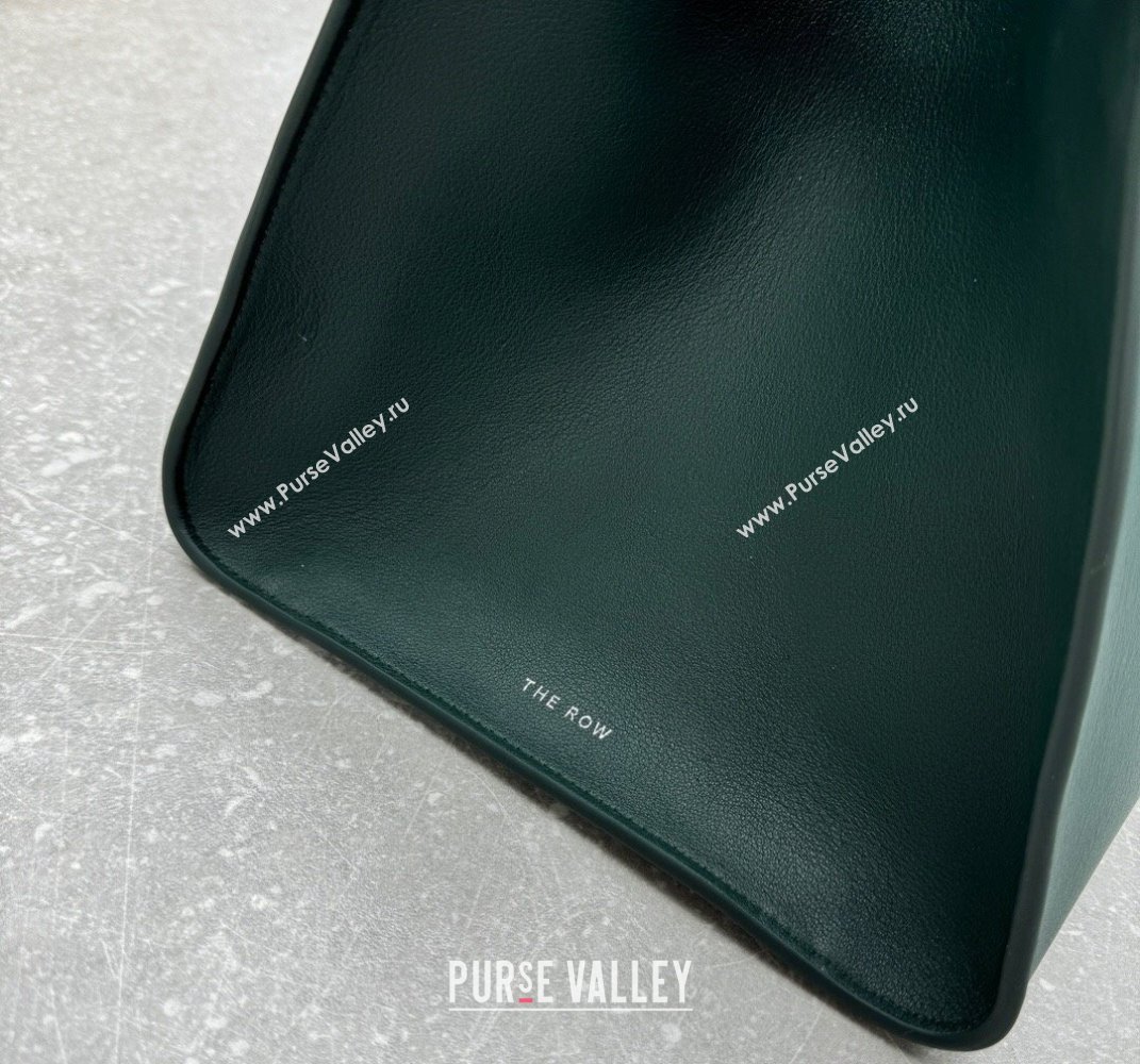 The Row Margaux 15 Medium Tote Bag in Smooth Leather Green 2025 1831 (ningm-250408046)