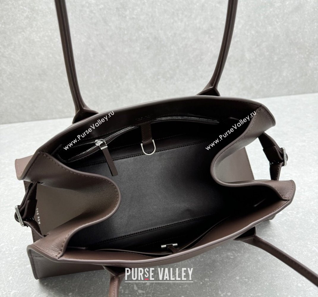 The Row Margaux EW Shoulder 12 Bag in Smooth Leather Chocolate 2025 1797 (ningm-250408060)