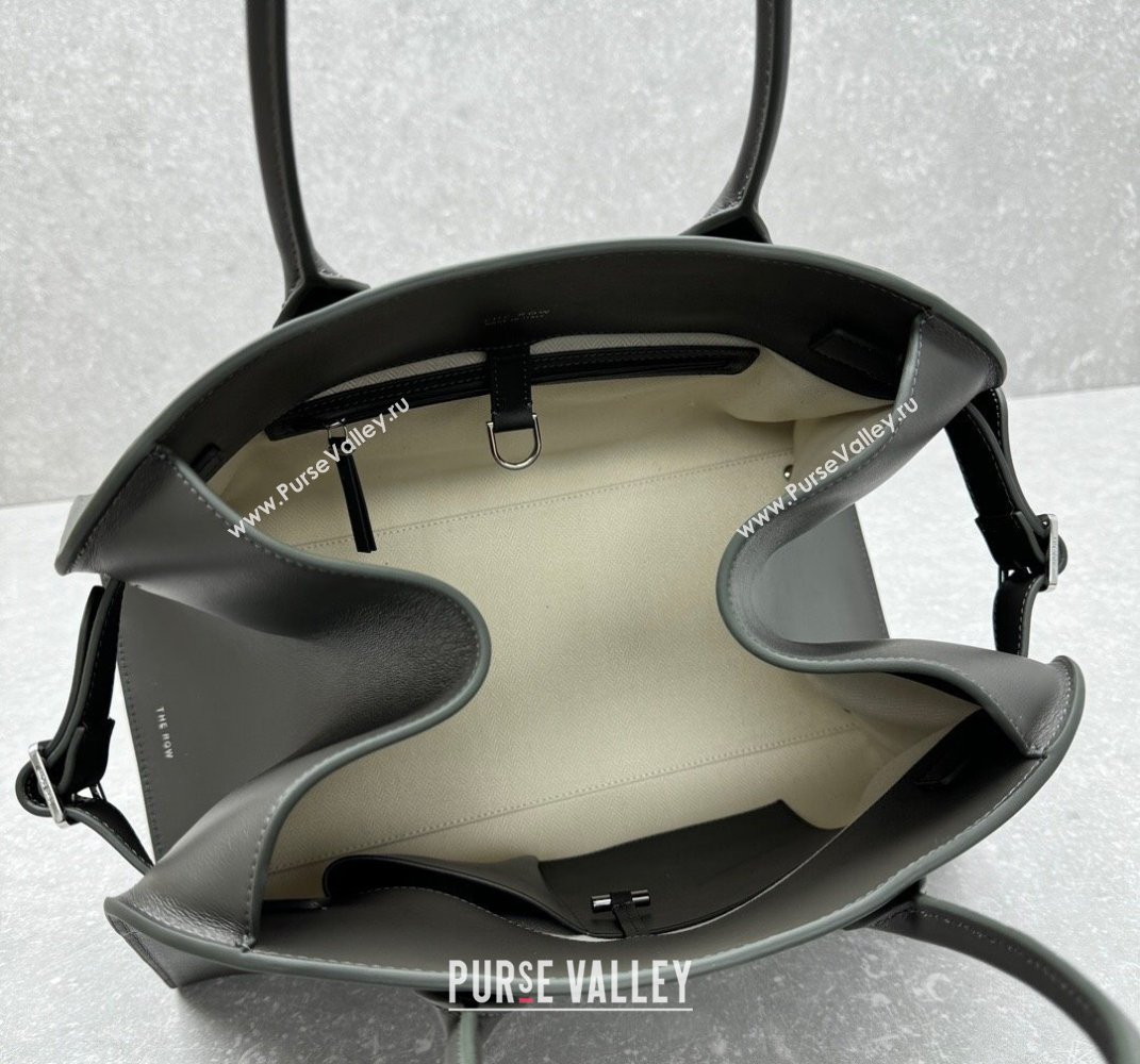 The Row Margaux 15 Medium Tote Bag in Smooth Leather Koala Grey 2025 1831 (ningm-250408049)