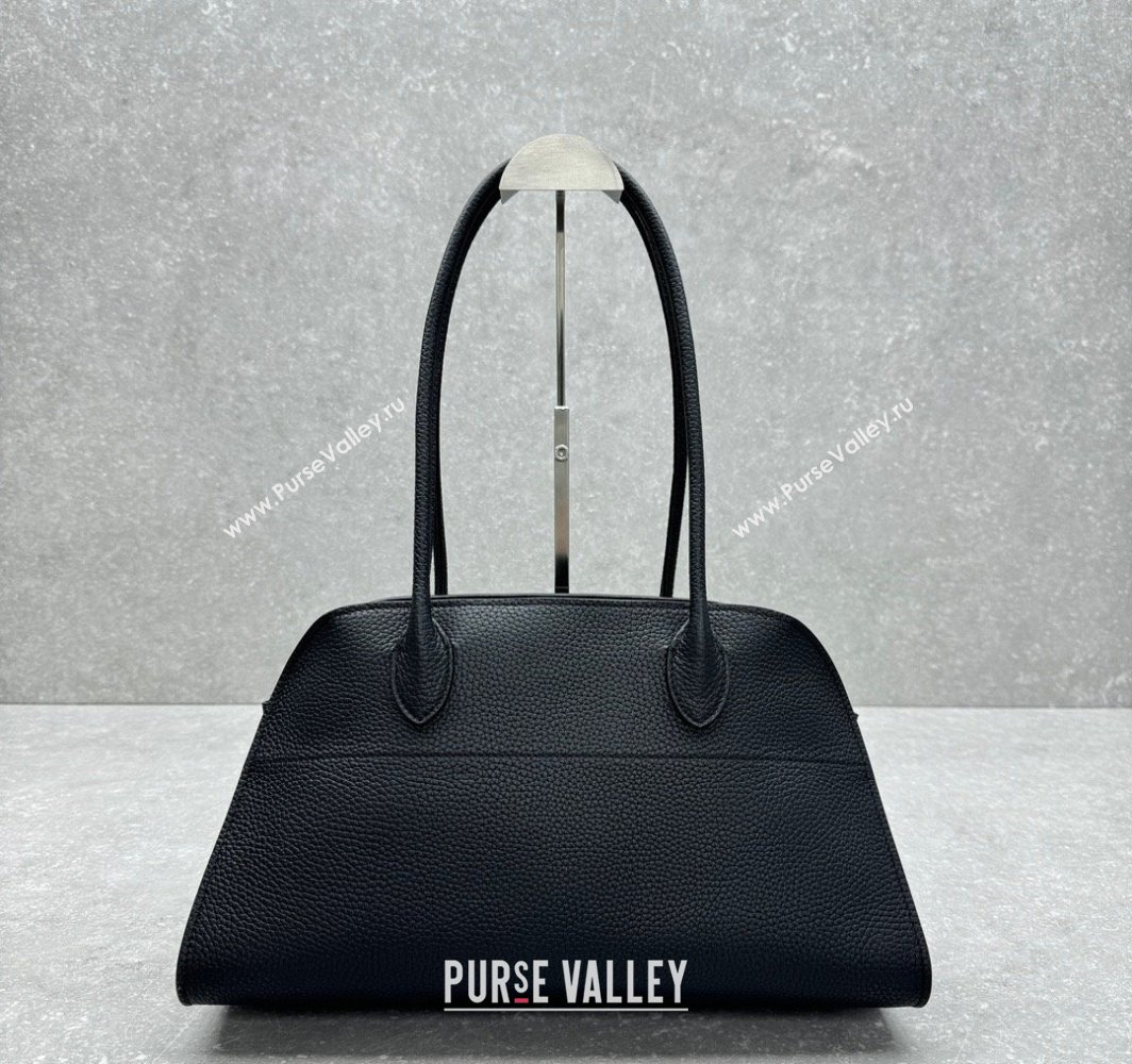 The Row Margaux EW Shoulder 12 Bag in Grained Leather Black 2025 1797 (ningm-250408062)