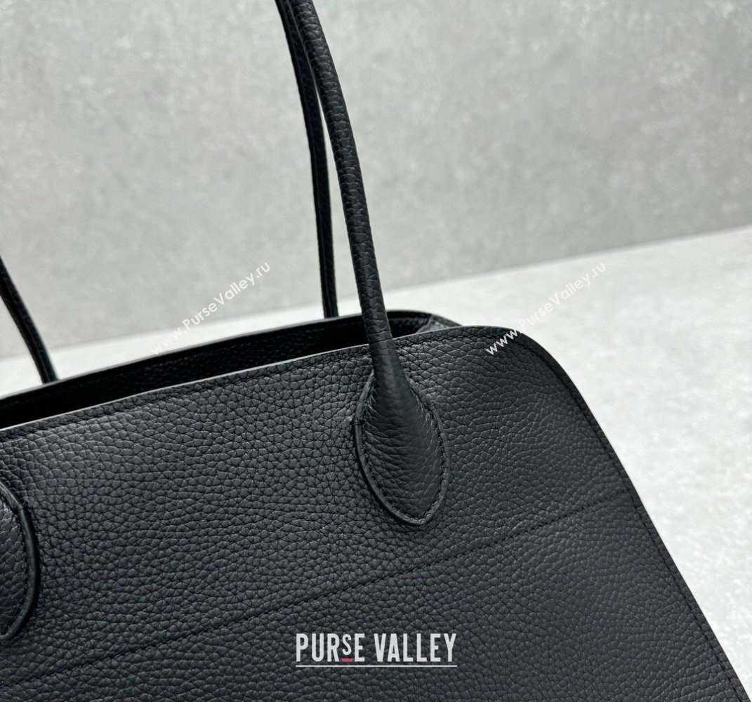 The Row Margaux EW Shoulder 12 Bag in Grained Leather Black 2025 1797 (ningm-250408062)