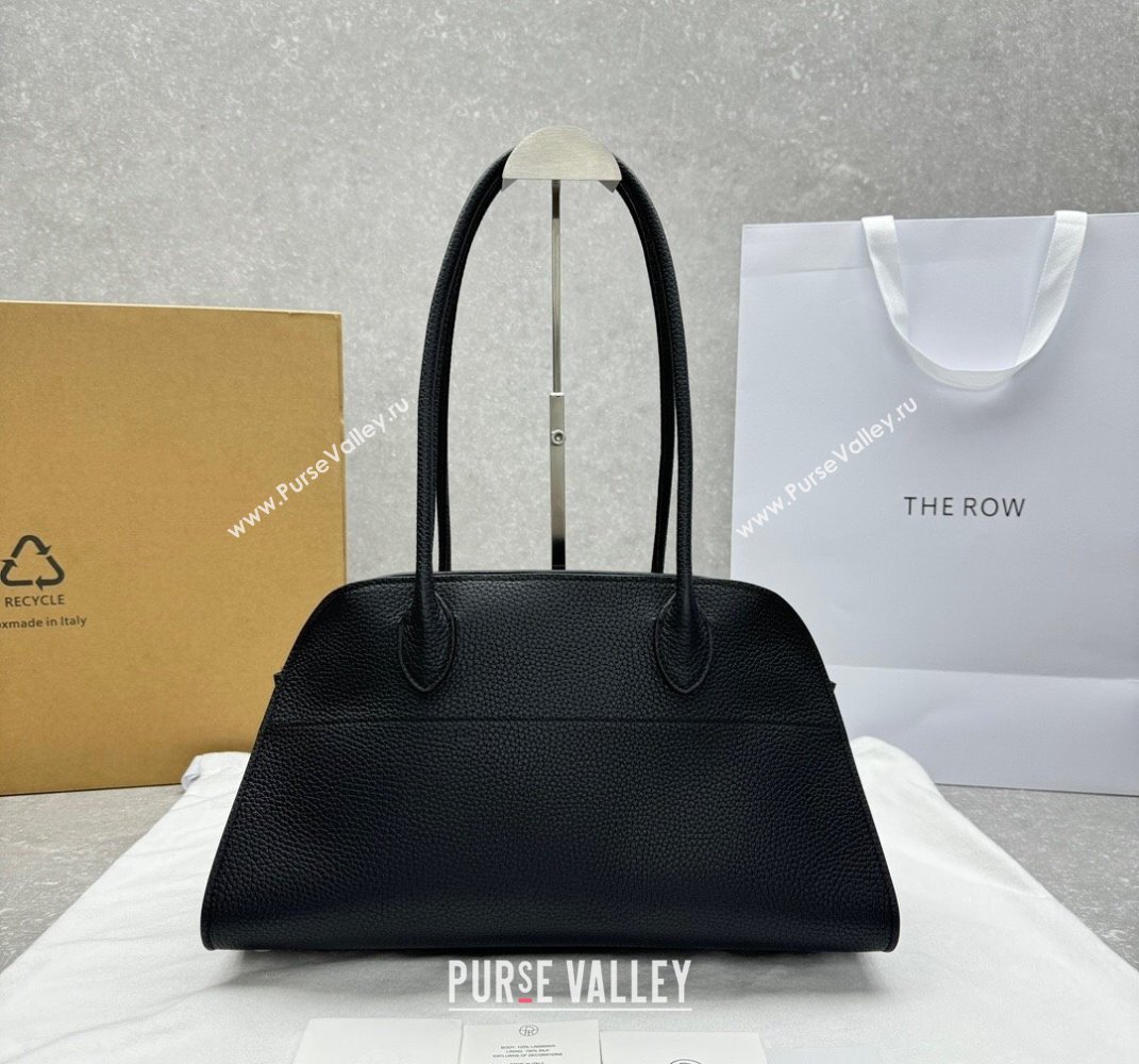 The Row Margaux EW Shoulder 12 Bag in Grained Leather Black 2025 1797 (ningm-250408062)