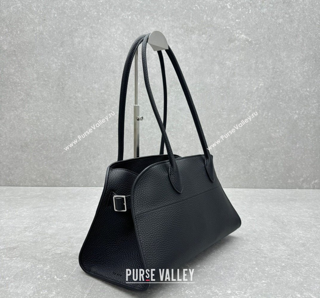 The Row Margaux EW Shoulder 12 Bag in Grained Leather Black 2025 1797 (ningm-250408062)