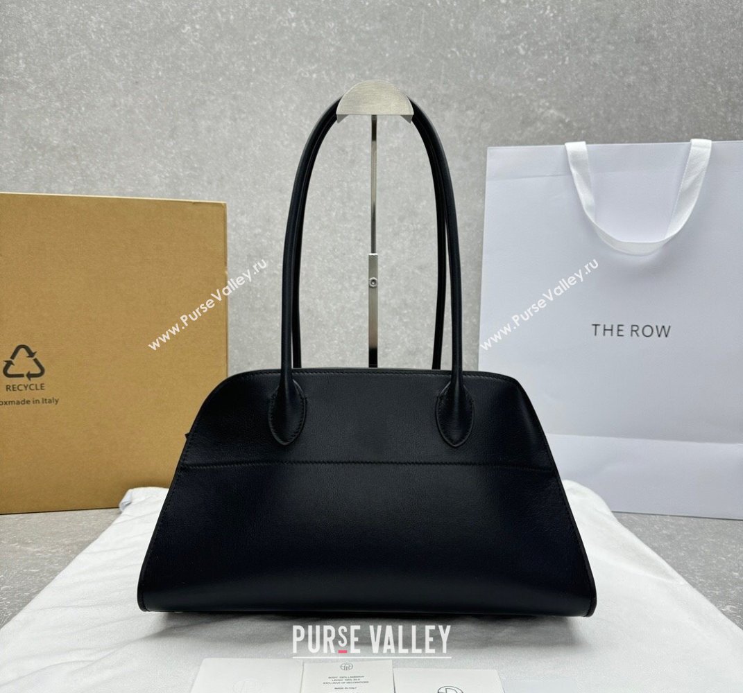 The Row Margaux EW Shoulder 12 Bag in Smooth Leather Black 2025 1797 (ningm-250408061)