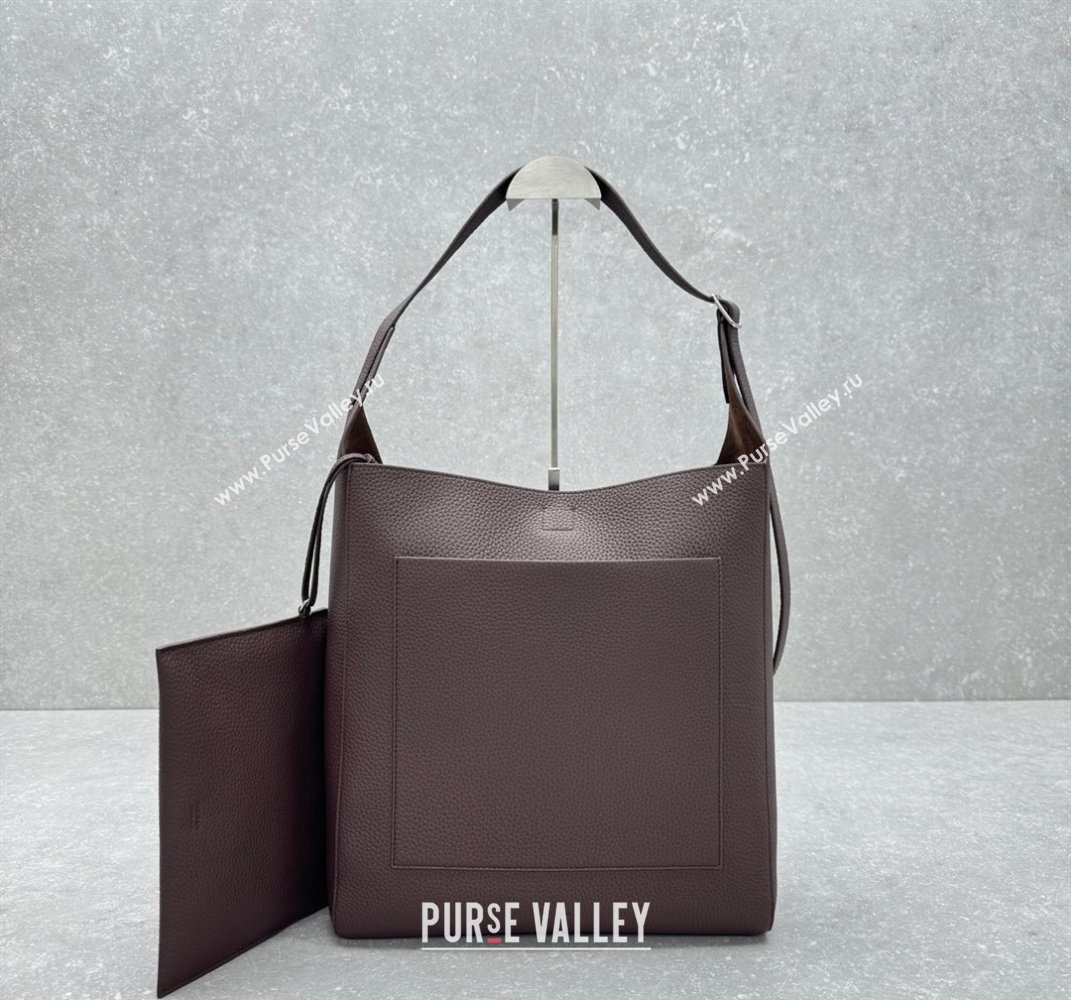 The Row Blake Hobo in Grained Leather Dark Burgundy 2025 1726 (ningm-250408064)