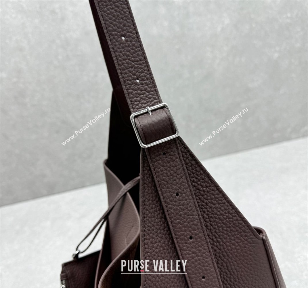 The Row Blake Hobo in Grained Leather Dark Burgundy 2025 1726 (ningm-250408064)