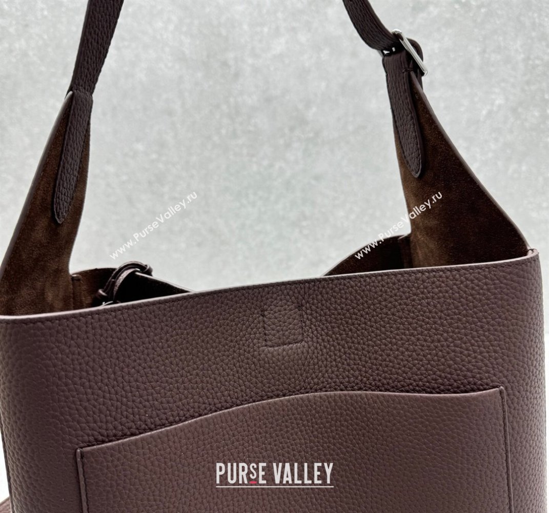 The Row Blake Hobo in Grained Leather Dark Burgundy 2025 1726 (ningm-250408064)