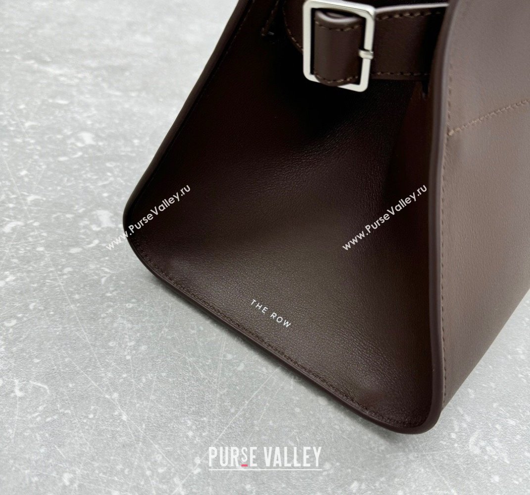 The Row Margaux EW Shoulder 12 Bag in Smooth Leather Chocolate 2025 1797 (ningm-250408060)