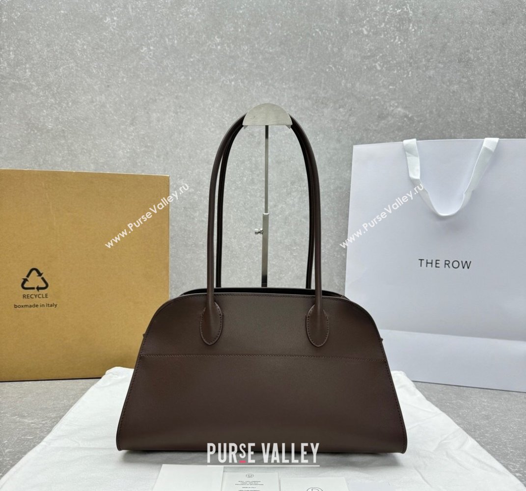 The Row Margaux EW Shoulder 12 Bag in Smooth Leather Chocolate 2025 1797 (ningm-250408060)