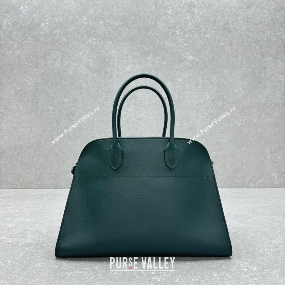 The Row Margaux 12 Tote Bag in Smooth Leather Green 2025 1833 (ningm-250408050)