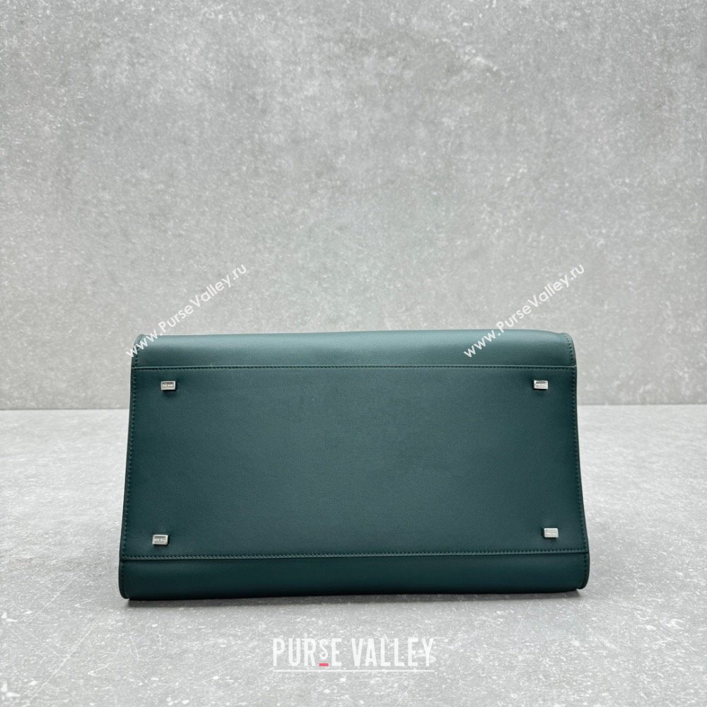 The Row Margaux 12 Tote Bag in Smooth Leather Green 2025 1833 (ningm-250408050)