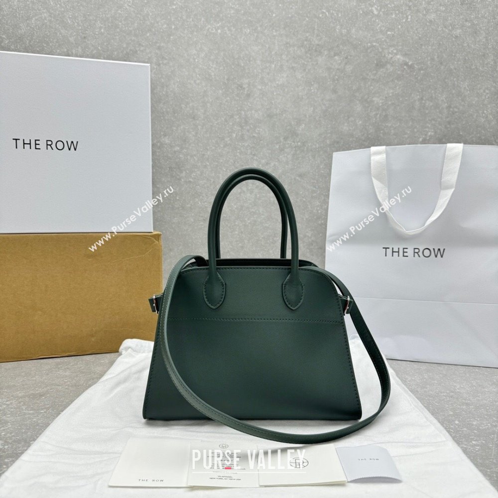 The Row Margaux 10 Small Tote Bag in Smooth Leather Green 2025 1831 (ningm-250408053)