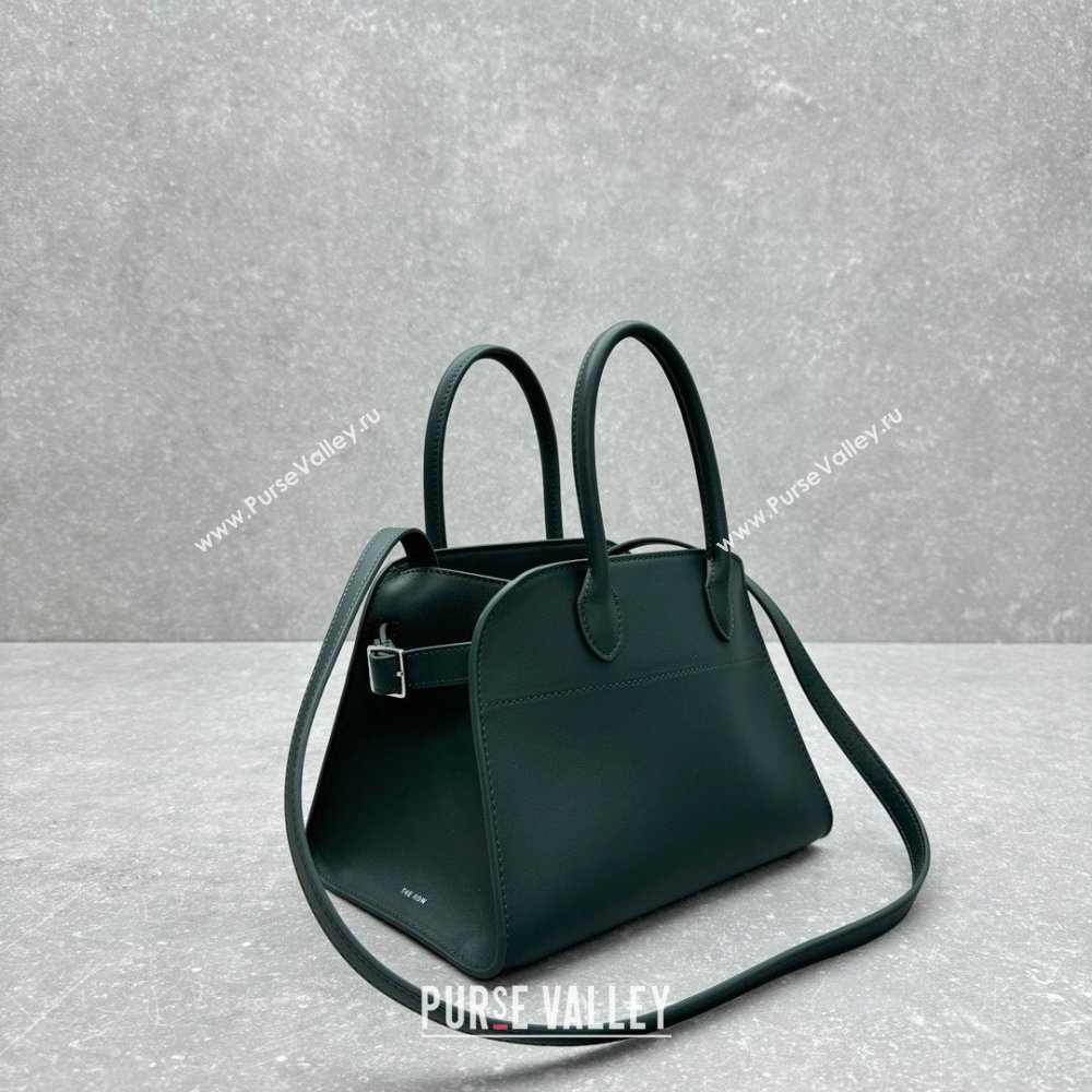The Row Margaux 10 Small Tote Bag in Smooth Leather Green 2025 1831 (ningm-250408053)